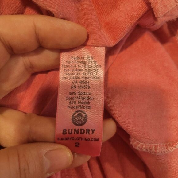 Anthropologie Sundry Pink Racer Back Tiered Ruffle Maxi Dress Size M - Picture 7 of 8